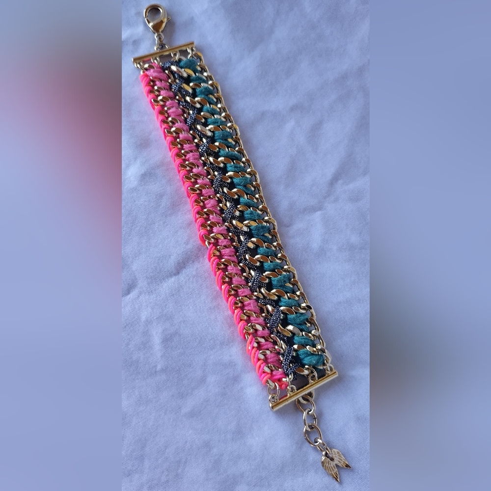 Victoria's Secret Multi-Color Woven Gold Bracelet! - Picture 4 of 6